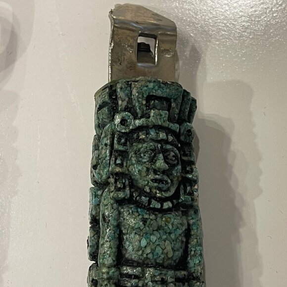 Aztec Mayan Totem Bottle Opener Green Tiki Vintage Resin Barware Luau Party - Picture 8 of 11